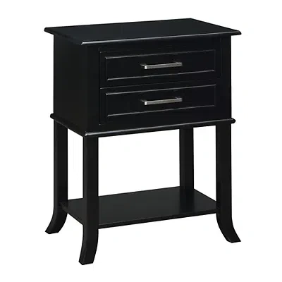 Kirkland's Flared Two-drawer Accent Table In Black