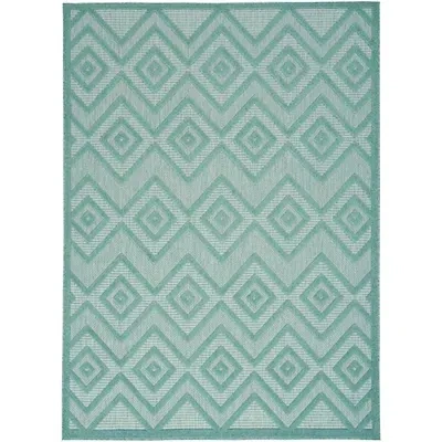 Kirkland's Flatweave Diamond Outdoor Area Rug In Blue