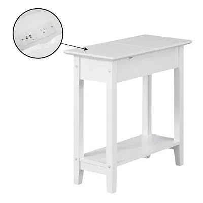Kirkland's Flip Top Charging Accent Table In White