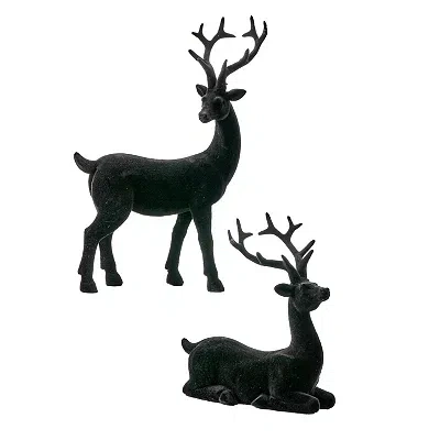 Kirkland's Flocked Black Deer Figurines