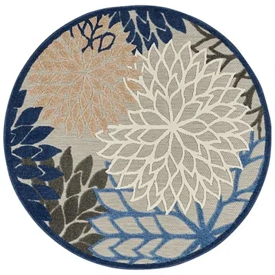 Kirkland's Floral Burst Round Outdoor Area Rug In Multi