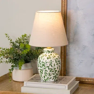 Kirkland's Floral Ceramic Table Lamp In Brown
