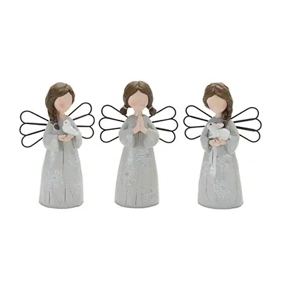 Kirkland's Floral Etched Angel Figurines In Multi