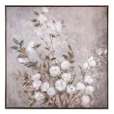 Kirkland's Floral Framed Canvas Art Print In Brown