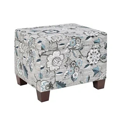 Kirkland's Floral Madison Storage Ottoman In Gray