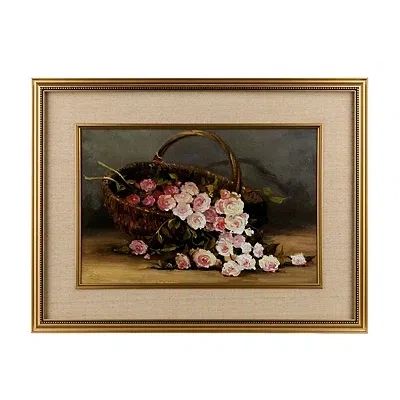 Kirkland's Floral Picnic Basket Framed Art Print In Multi