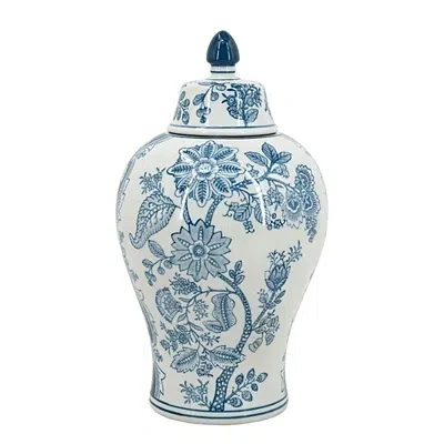 Kirkland's Floral Porcelain Vase In Blue