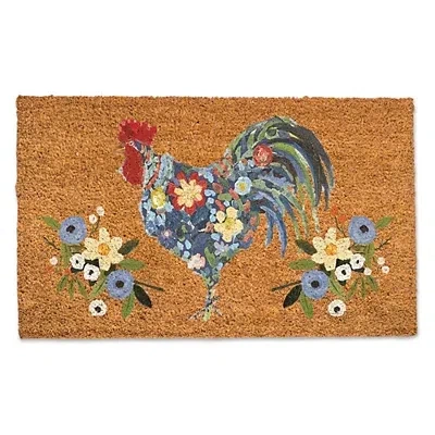 Kirkland's Floral Rooster Doormat In Animal Print