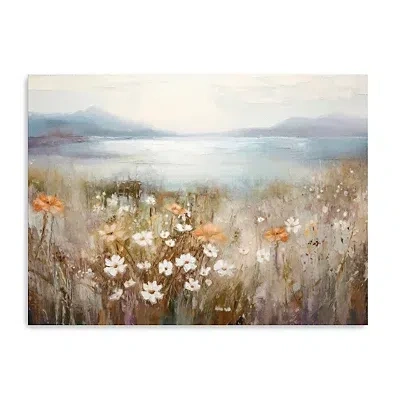 Kirkland's Floral Scenic Ocean Canvas Art Print In Multi