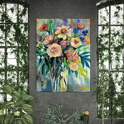 Kirkland's Floral Showoffs Canvas Outdoor Art In Multi