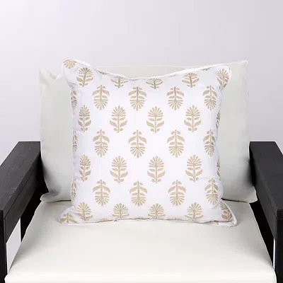 Kirkland's Flower Motif Outdoor Pillow In Brown