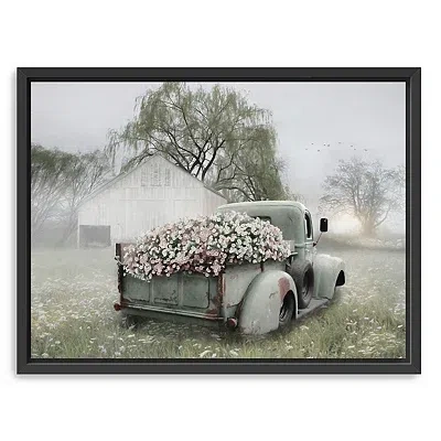 Kirkland's Flower Truck Framed Canvas Print In Multi