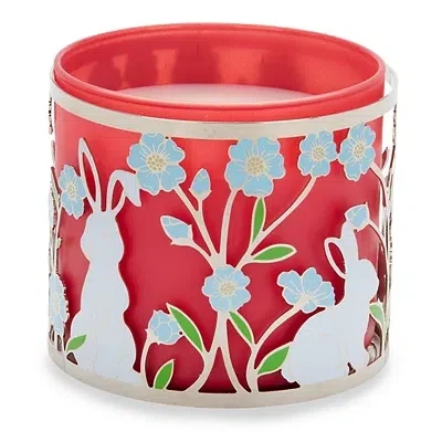 Kirkland's Flowers & Bunnies 3-wick Jar Candle Holder In Multi