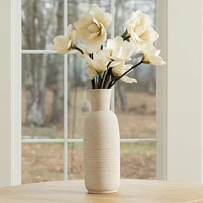 Kirkland's Fluted Terracotta Floor Vase In White