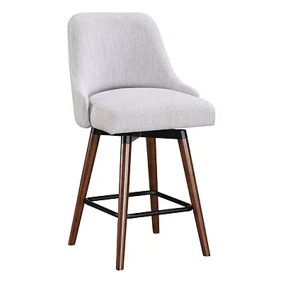Kirkland's Fog Mid-century Modern Swivel Counter Stool In Gray