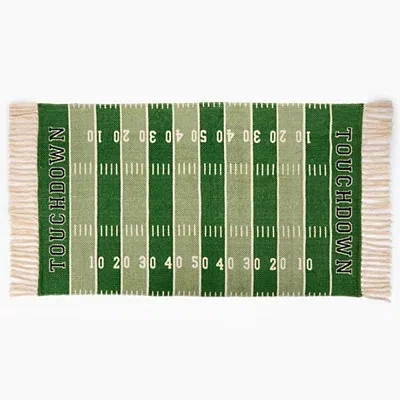 Kirkland's Football Field Scatter Rug In Green