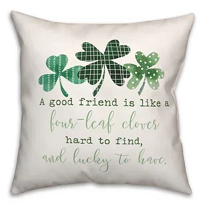 Kirkland's Four-leaf Clover Throw Pillow In Green