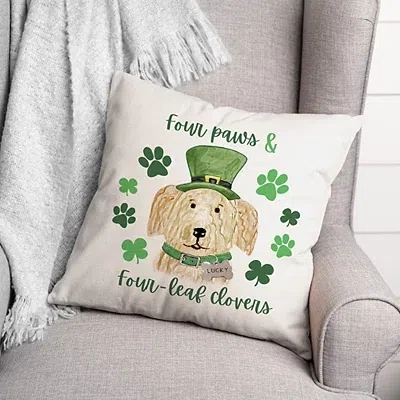 Kirkland's Four Paws Four-leaf Clovers Indoor/outdoor Pillow In Green