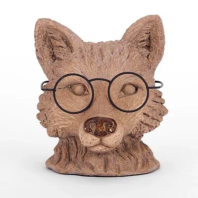 Kirkland's Fox With Glasses Figurine In Brown