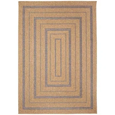 Kirkland's Framed Indoor/outdoor Area Rug In Brown