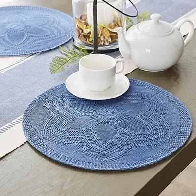 Kirkland's French Blue Woven Round Placemats