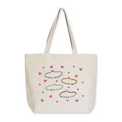 Kirkland's Friendship Bracelet Canvas Tote Bag In White