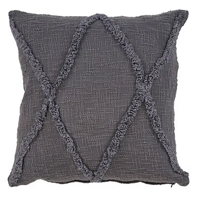Kirkland's Fringe Diamond Pillow In Gray