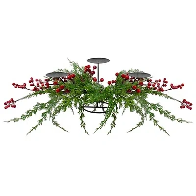 Kirkland's Frosted Winter Berry Christmas Centerpiece In Green