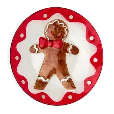 Kirkland's Fused Glass Gingerbread Man Salad Plate In Multi