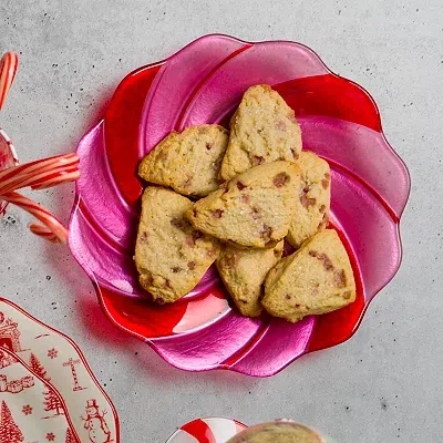 Kirkland's Fused Glass Pink Peppermint Salad Plate In Multi
