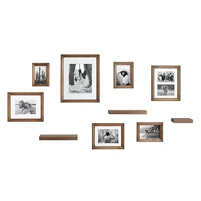 Kirkland's Gallery Wall Frame And Shelf Set In Brown