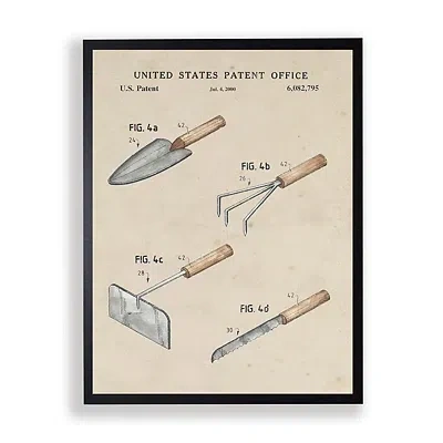 Kirkland's Garden Tools Patent Framed Art Print In Multi