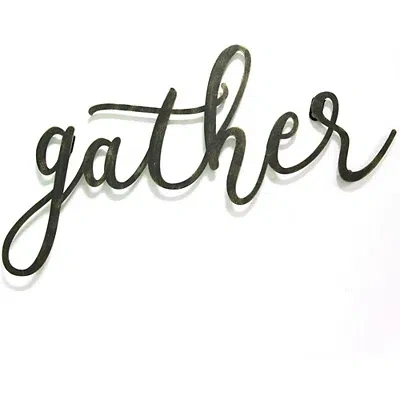Kirkland's Gather Script Metal Wall Plaque In Black