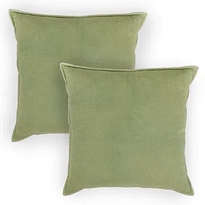 Kirkland's Gauze Whipstitch Oversized Pillow In Green