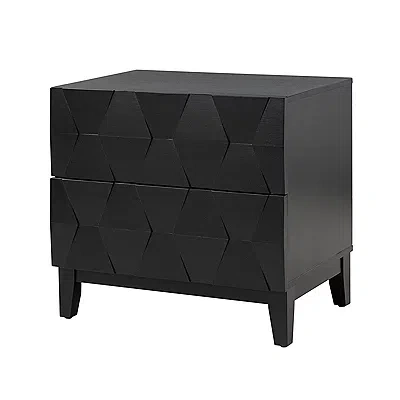 Kirkland's Geometric 2-drawer Charging Nightstand In Black