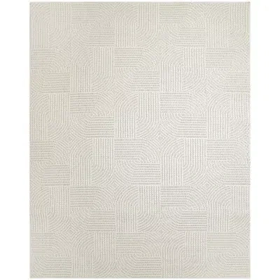 Kirkland's Geometric Area Rug In White