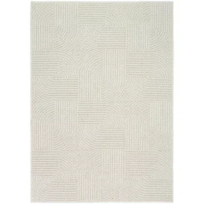 Kirkland's Geometric Area Rug In White