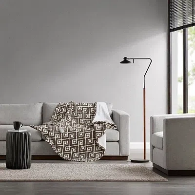 Kirkland's Geometric Heated Throw In Brown