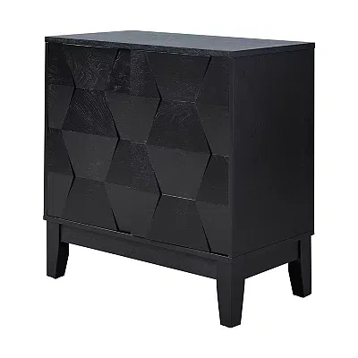 Kirkland's Geometric Mabel 2-door Cabinet In Black