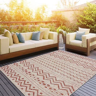 Kirkland's Geometric Stripe Sun Shower Outdoor Area Rug