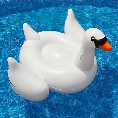 Kirkland's Giant Swan Inflatable Pool Float In White