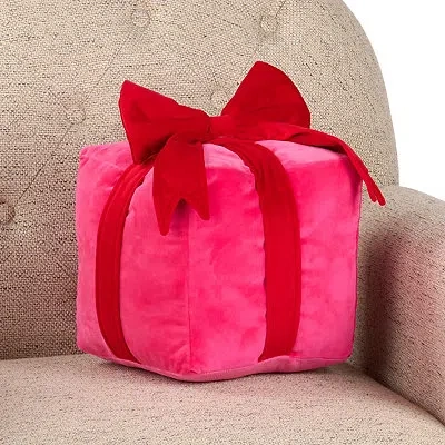 Kirkland's Gift Box Shaped Pillow In Pink