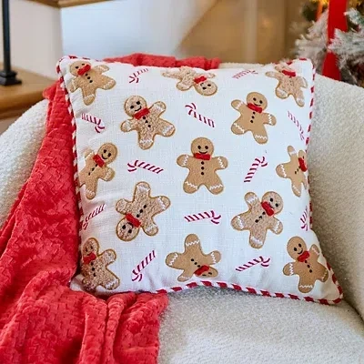 Kirkland's Gingerbread And Candy Cane Pillow In Multi