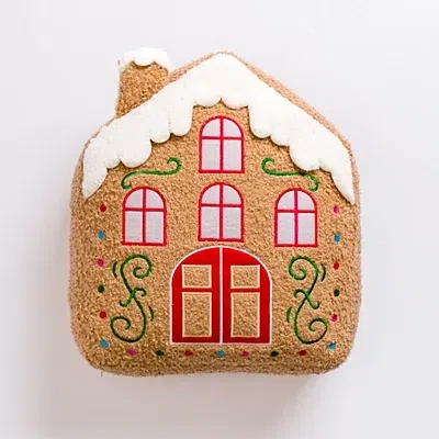 Kirkland's Gingerbread House Shaped Christmas Pillow In Multi