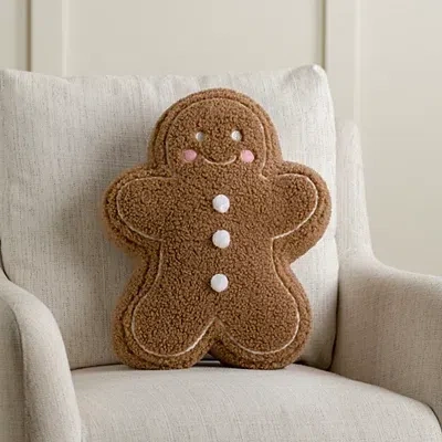 Kirkland's Gingerbread Man Pillow In Brown
