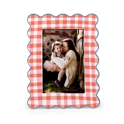 Kirkland's Gingham Wavy Picture Frame In Pink