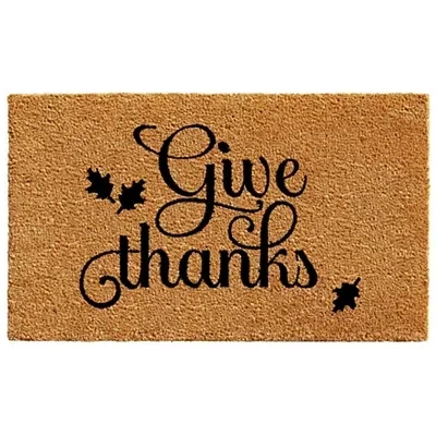 Kirkland's Give Thanks Thanksgiving Doormat In Brown