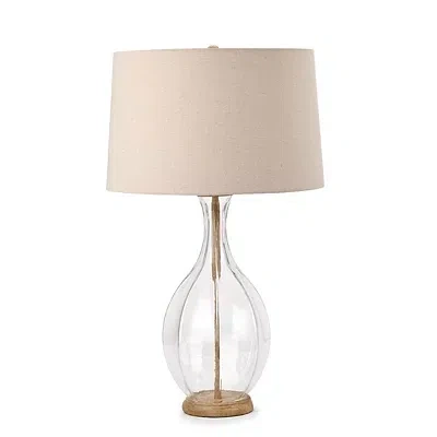 Kirkland's Glass And Wood Table Lamp In Brown