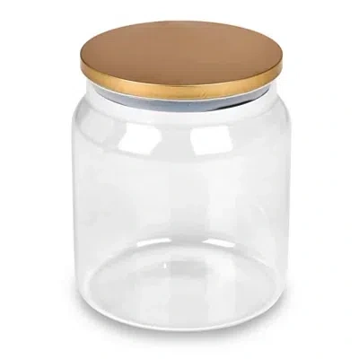 Kirkland's Glass Canister With Gold Metal Lid