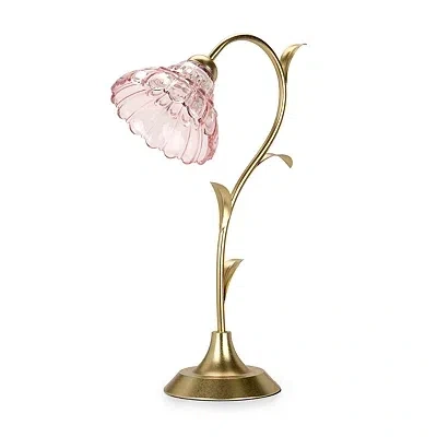 Kirkland's Glass Flower Table Lamp In Pink